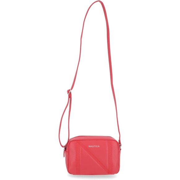 Women's Red PU Leather Candid Camera Shoulder Strap Adjustable Crossbody Bag - Picture 4 of 4